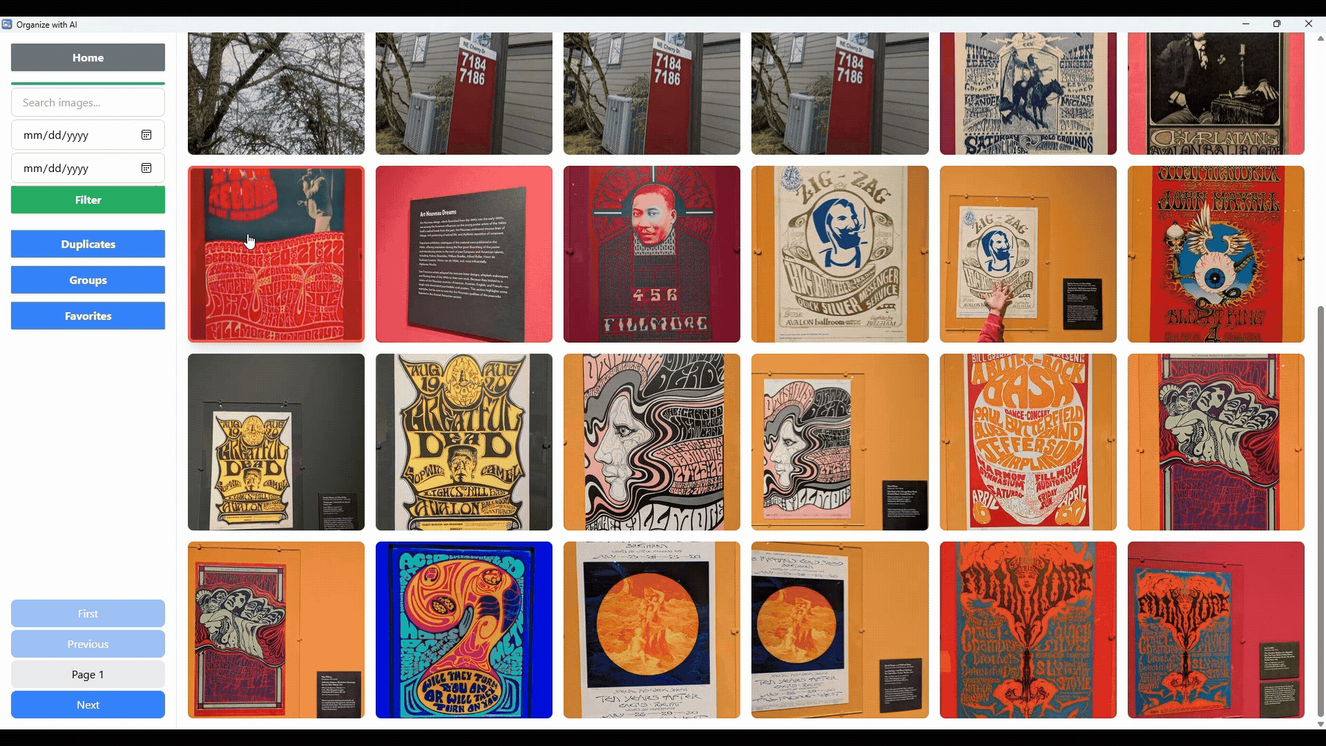 Image grouping and collections demo